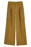 Madewell Drapey Wide Leg Cargo Pants In Spiced Olive