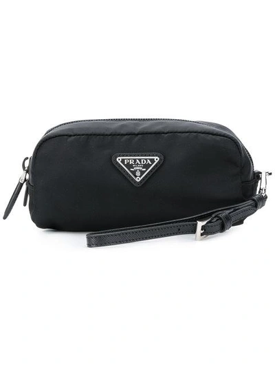 Prada Logo Make Up Bag - Black