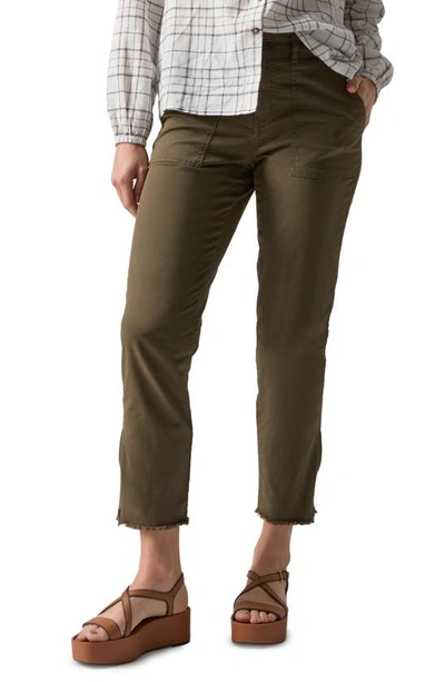 Sanctuary Peace Maker Straight Leg Ankle Trousers In Burnt Olive