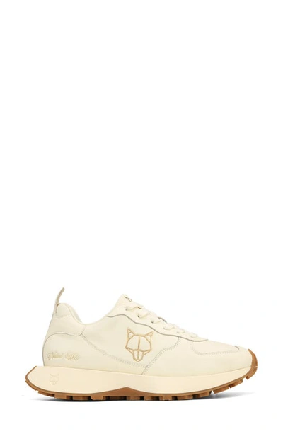 Naked Wolfe Pacific Genesis Leather Trainer In Off White-leather