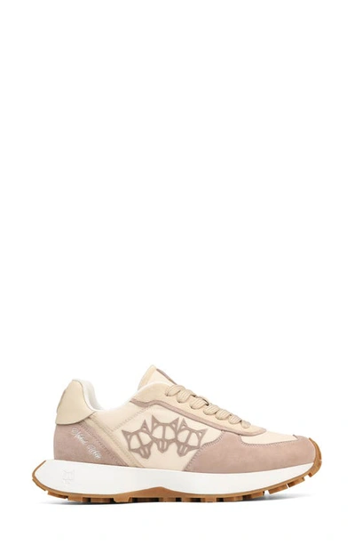 Naked Wolfe Prime Leather Sneaker In Beige-suede/nylon