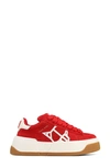 Naked Wolfe Sound Platform Skate Shoe In Red-suede