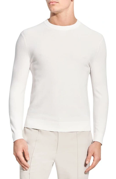 Theory Riland Crewneck Sweater In Ivory