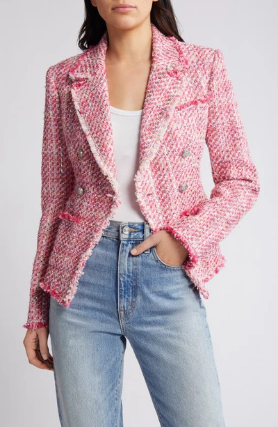 Loveshackfancy Duvel Tweed Jacket In Bonbon Pink