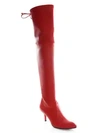 Stuart Weitzman Tie Model Leather Over-the-knee Boots In Red