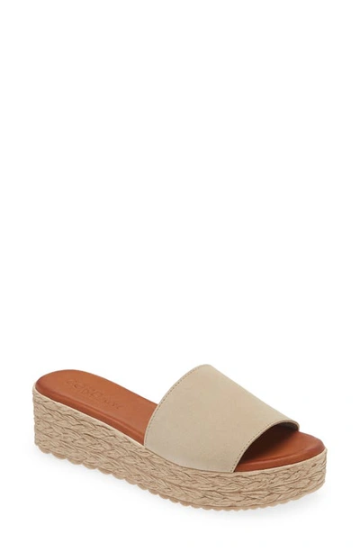 Cordani Bizzy Espadrille Platform Wedge Slide Sandal In Sand-arena Suede