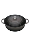 Le Creuset Signature 6 3/4-quart Round Wide French/dutch Oven In Oyster