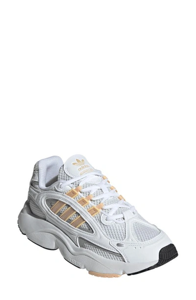 Adidas Originals Ozmillen Trainer In White/ Orange/ Crystal