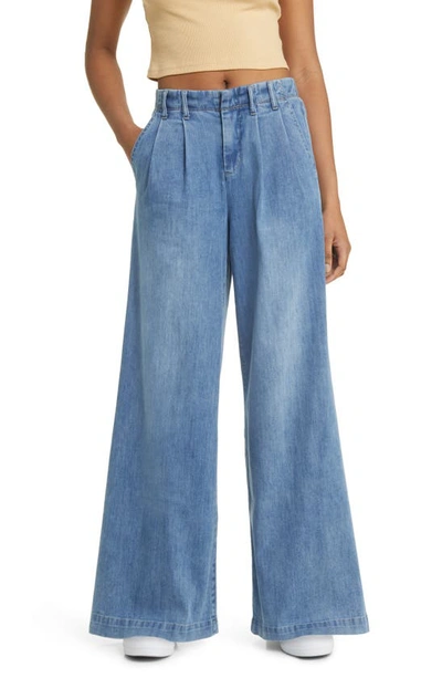 1822 Denim Pleated High Waist Super Wide Leg Jeans In Tilt