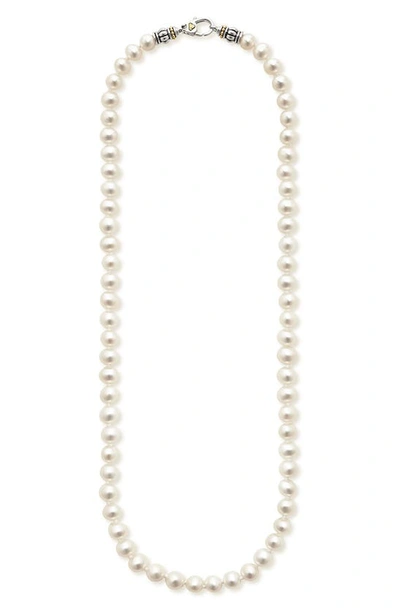 Lagos Luna Freshwater Pearl Necklace In Silver
