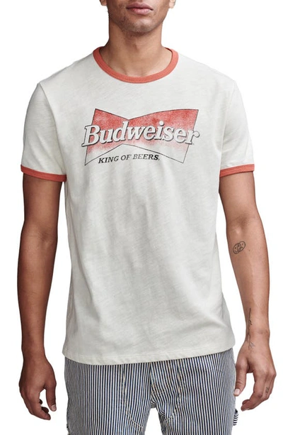 Lucky Brand Men's Short Sleeve Budweiser Bowtie T-shirt In Lilly White