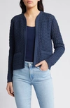 Kobi Halperin Loui Open Stitch Cotton Blend Cardigan In Navy