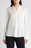 Kobi Halperin Renana Perforated Stretch Silk Shirt In Ivory