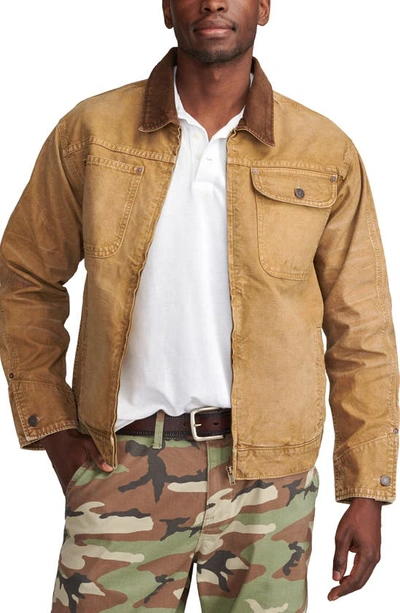 Lucky Brand Corduroy Collar Trucker Jacket In Legend Khaki