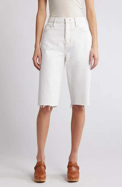 Frame High Waist Raw Hem Denim Shorts In Au Natural Clean