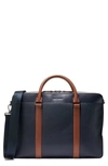 Cole Haan Triboro Leather Briefcase In Navy/ New British Tan