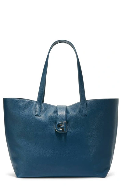 Cole Haan Simply Everything Leather Tote In Blue Wing Teal