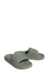 Adidas Originals Adilette 22 Slide Sandal In Green/ Silver Green/ Black