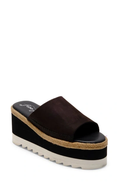 Free People Santorini Platform Slide Sandal In Black