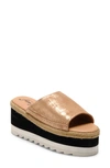 Free People Santorini Platform Slide Sandal In Rose Gold