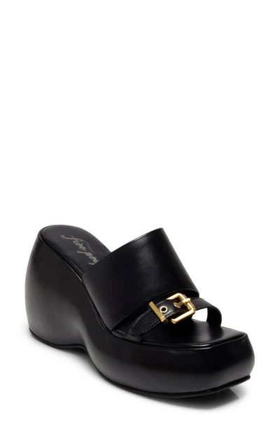 Free People Mila Wedge Slide Sandal In 黑色