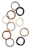 Bp. 10-pack Nylon Hair Bands In Brown- Black Multi