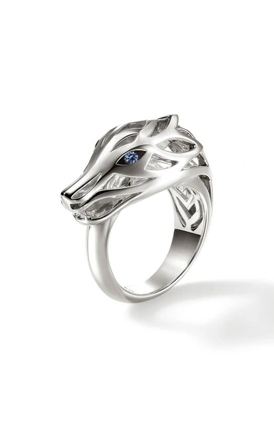 John Hardy Naga Sapphire Ring In Silver