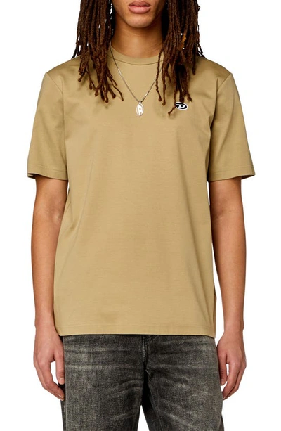 Diesel T-just-doval-pj Logo Patch T-shirt In Medium Brown