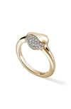 John Hardy Pebble Heart Diamond Ring In Gold