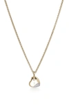 John Hardy Pebble Heart Pavé Diamond Pendant Necklace In Gold