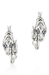 John Hardy Naga Diamond Hoop Earrings In Blue/silver