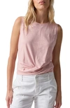 Sanctuary Twisted Cotton Blend Slub Jersey Tank In Rose Smoke