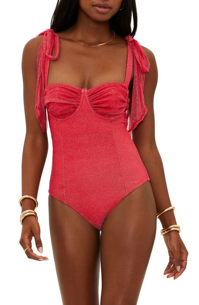 Beach Riot Dede Rib Underwire One-piece Swimsuit In Iris Petal