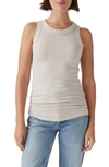 Michael Stars Halley Side Ruched Tank In Cement