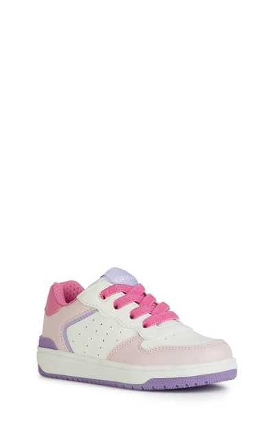 Geox Little Kid's & Kid's Washiba Sneakers In White Pink