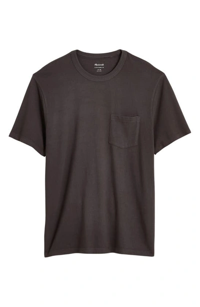 Madewell Allday Garment Dyed Pocket T-shirt In Black Coal