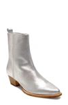 Free People Bowers Embroidered Bootie In Silver