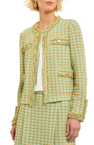 Misook Tweed Jacket In Clover/green