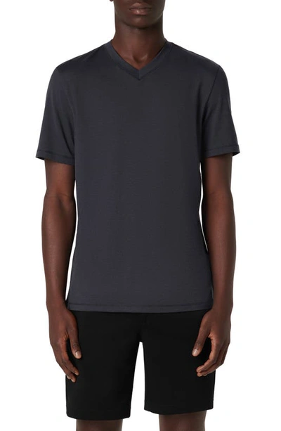 Bugatchi V-neck Performance T-shirt In Black