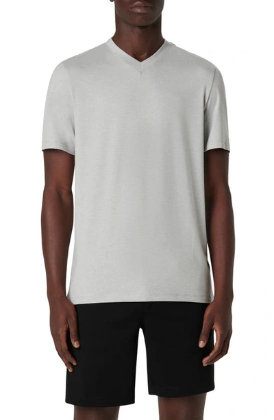 Bugatchi V-neck Performance T-shirt In Platinum