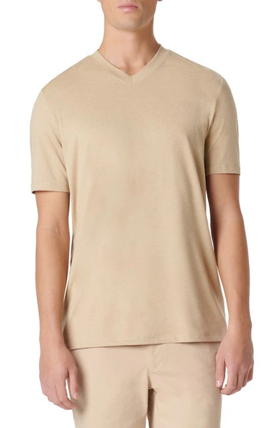 Bugatchi V-neck Performance T-shirt In Sand