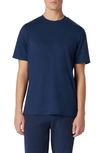 Bugatchi Crewneck Performance T-shirt In Navy