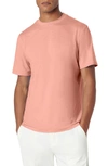 Bugatchi Crewneck Performance T-shirt In Salmon