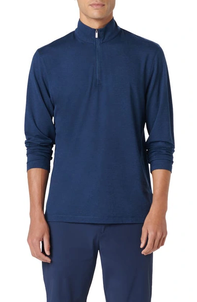 Bugatchi Quarter Zip Performance Pullover In Navy