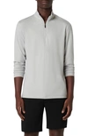 Bugatchi Quarter Zip Performance Pullover In Platinum