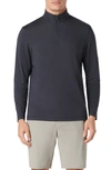 Bugatchi Quarter Zip Performance Pullover In Black