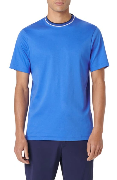 Bugatchi Tipped Crewneck T-shirt In Classic Blue