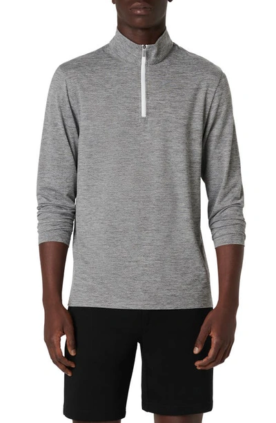 Bugatchi Quarter Zip Performance Pullover In Black