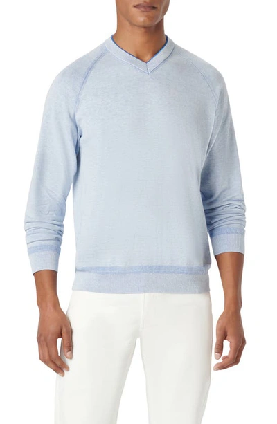 Bugatchi Men's Cotton-silk V-neck Jumper In Classic Blue