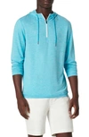 Bugatchi Quarter Zip Performance Hoodie In Aqua